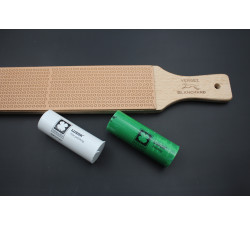 Kit STROP en cuir 6.5x30 cm + pâte à affûter blanche et verte