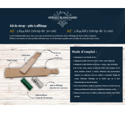 Kit STROP en cuir 6.5x30 cm + pâte à affûter blanche et verte