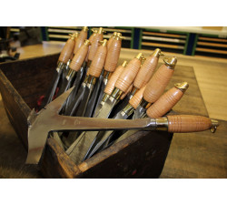 Roofer's hammer wooden handle left-handed