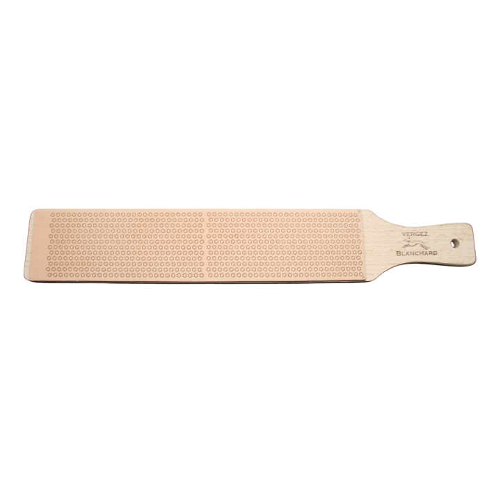 Leather STROP for sharpening tools - Ergonomic handle - 6.5x30cm Leather STROP for sharpening tools - Ergonomic handle - 6.5x30cm