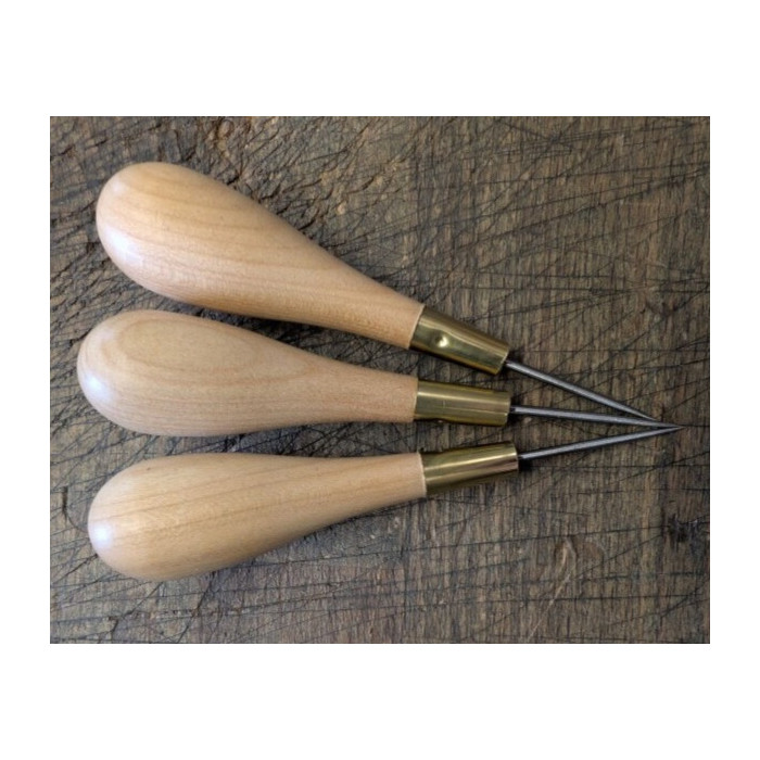 Round leather sewing awl - 4 to 13cm