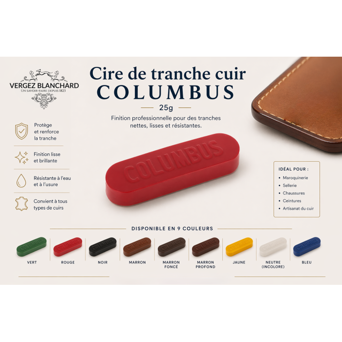 Cire de tranche cuir Columbus - 25g