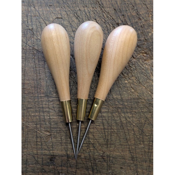 Round leather sewing awl - 4 to 13cm