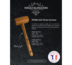 Mazo de madera 60 mm forma de barril