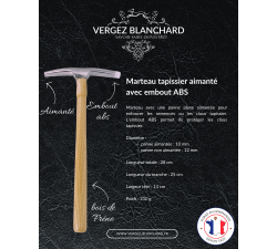 Martillo de tapicero / guarnecedor magnético con punta de ABS