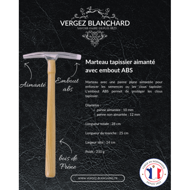 Martello da tappezziere / guarnitore magnetico con punta in ABS