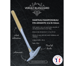 Martello Ramponneau Fine, Manico in Legno, Magnetico