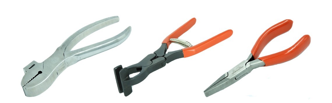 Cutting, lasting and needle-nose pliers