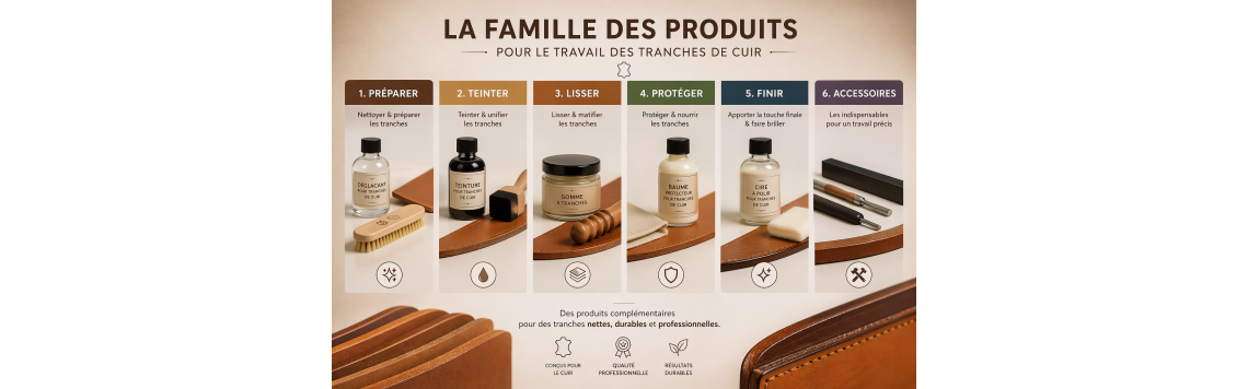 Travail des tranches cuir